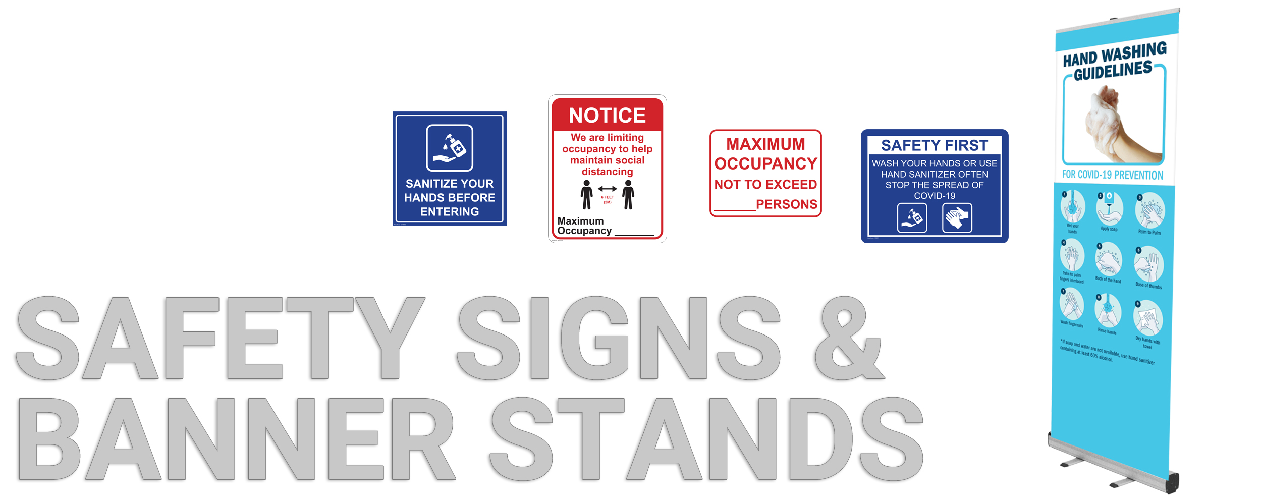 Safety Signs Banner Stands